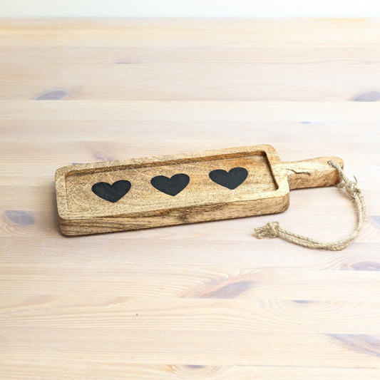 Heart Design Paddle Chopping Board