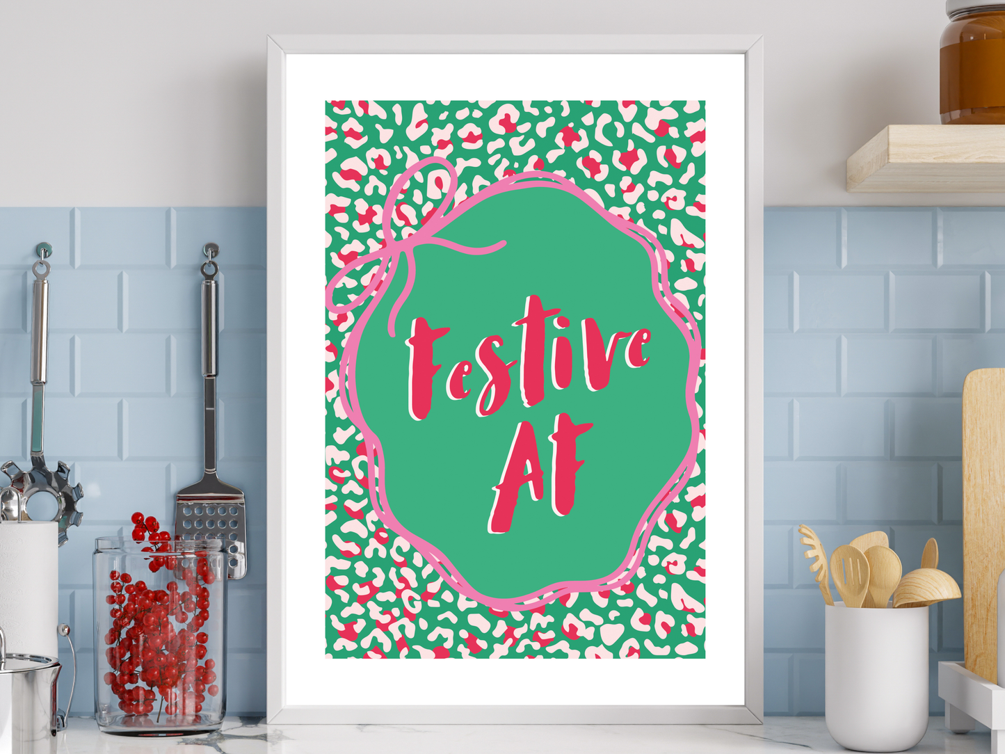 Festive AF Christmas Print | Funny Holiday Poster | Festive Wall Art