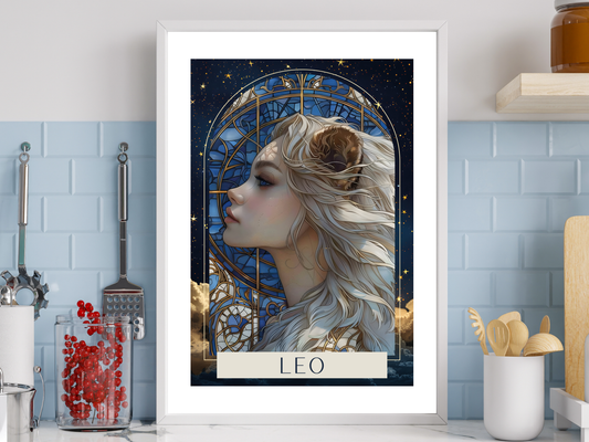 Leo Zodiac Tarot Print | Astrology Poster