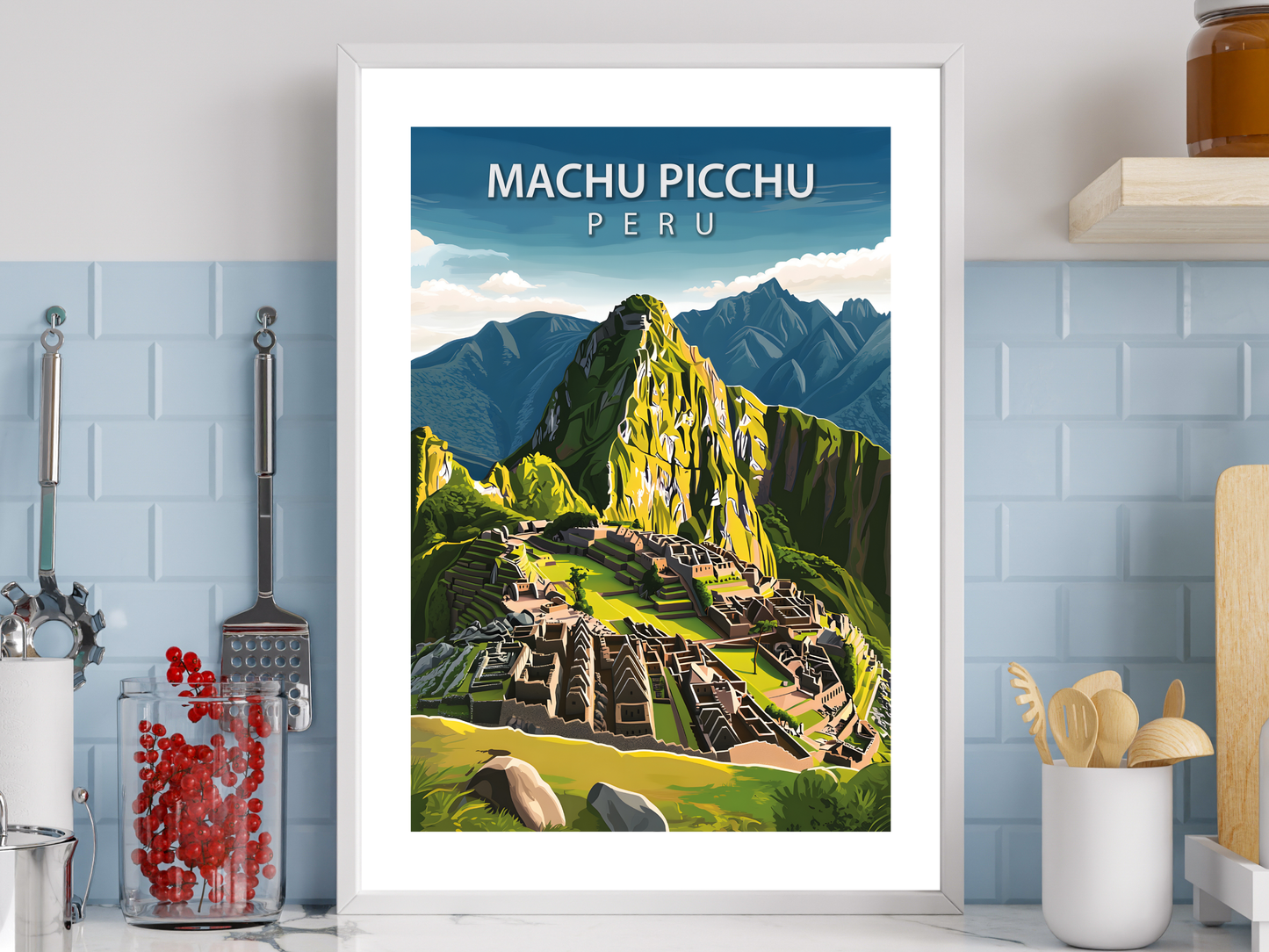 Machu Picchu Peru Travel Poster | Vintage Wall Print