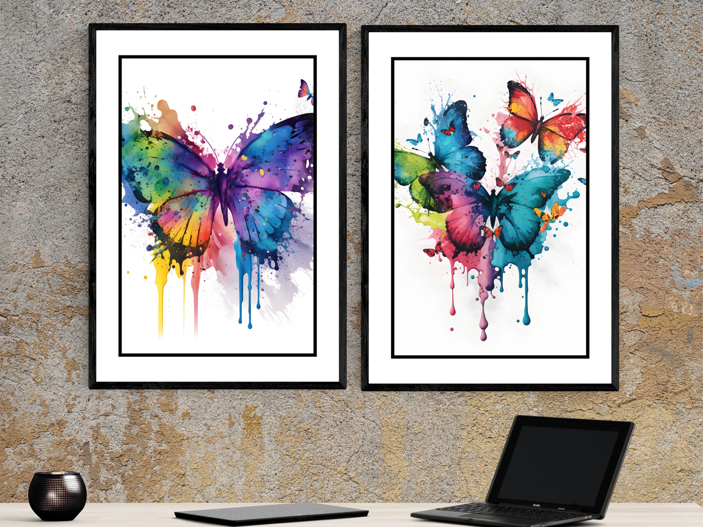 Watercolour Butterfly Family Art