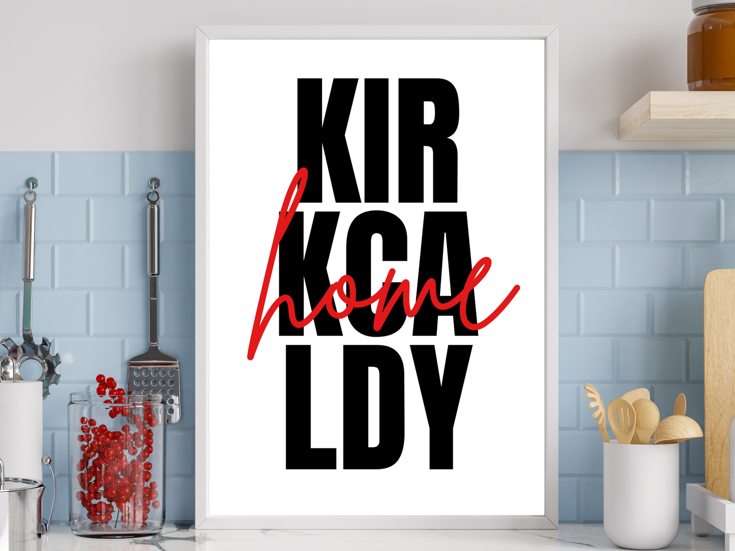 Kirkcaldy Home Black & Red Print