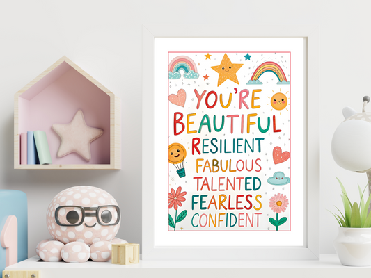 You’re Beautiful Kids Print | Positive Quote Poster