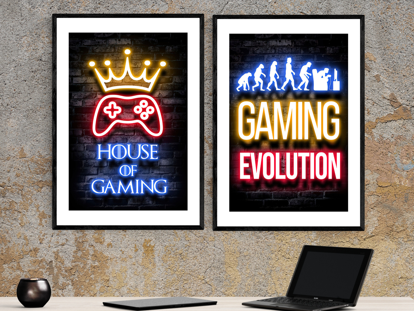 Gaming Evolution | Neon Gaming Art