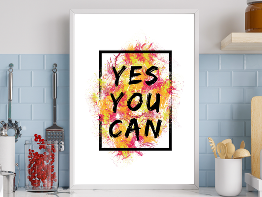 Yes You Can Print | Motivational Quote Poster