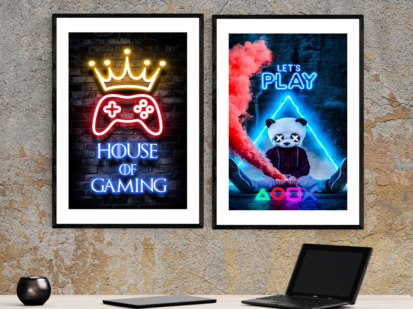Let's Play | Neon Gaming Art