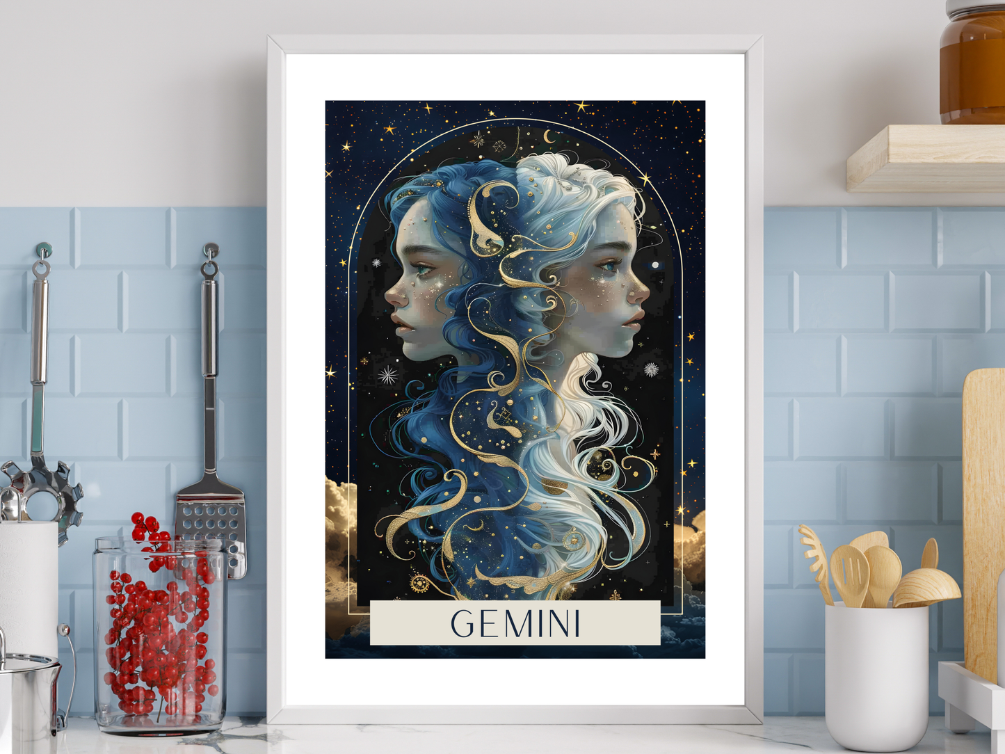 Gemini Zodiac Tarot Print | Astrology Poster