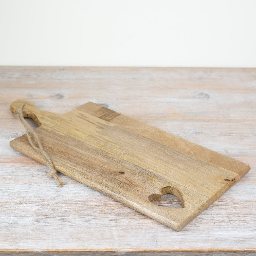 Wooden heart Chopping Board, 49cm