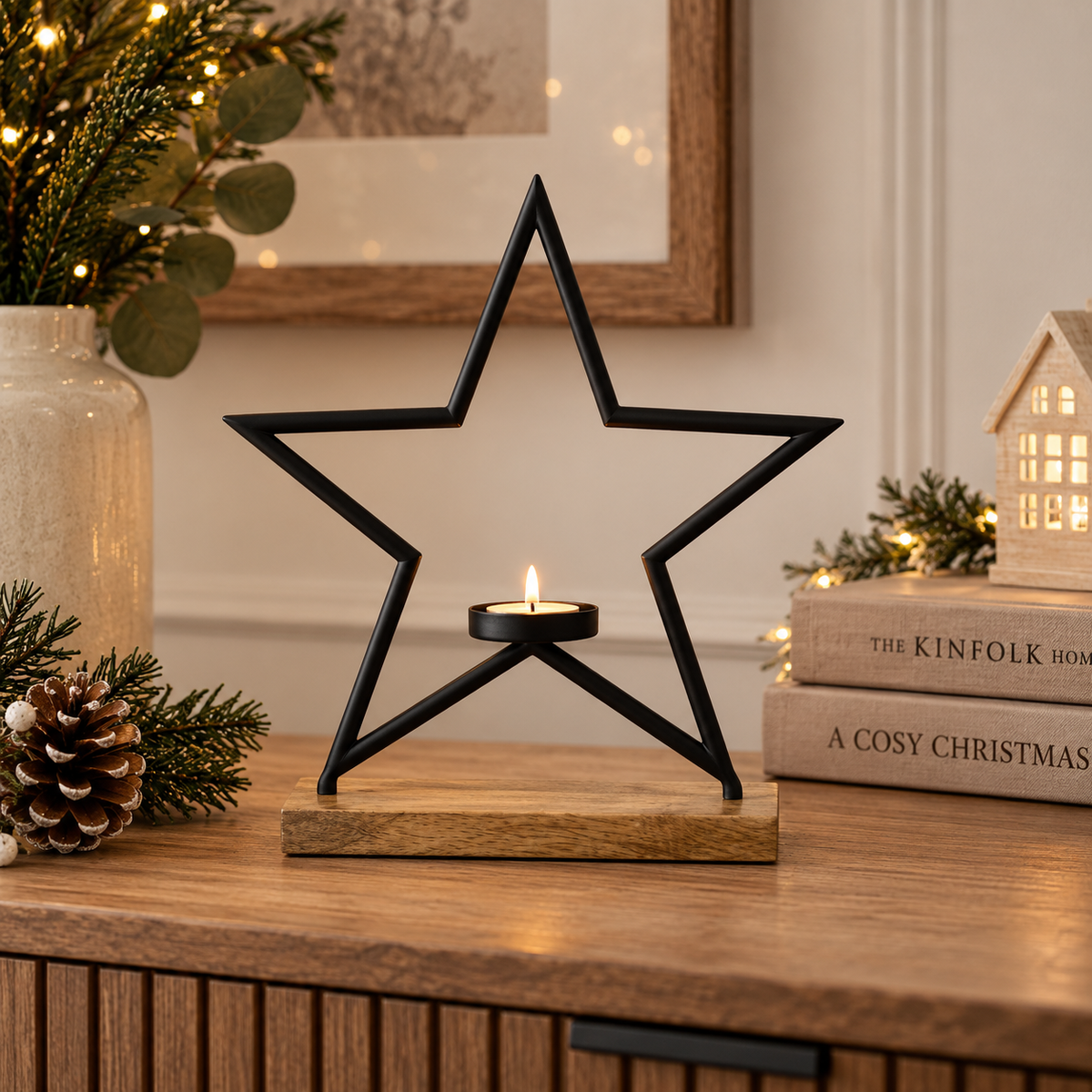 Black Star Candle Holder - Large