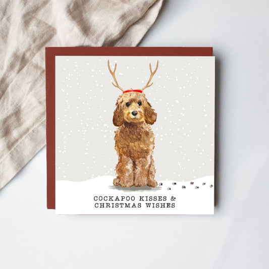 Cockapoo Kisses & Christmas Wishes Card