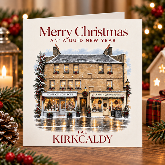 Merry Christmas Fae Kirkcaldy Merchants Quarter Card