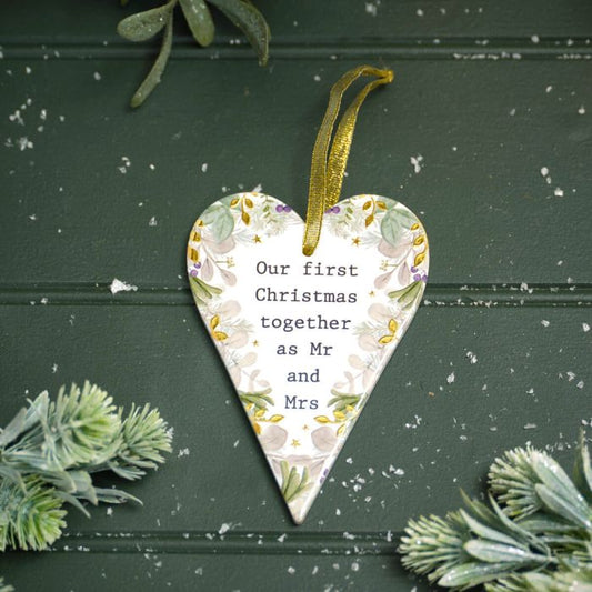 Mr & Mrs Ceramic Festive Hanger