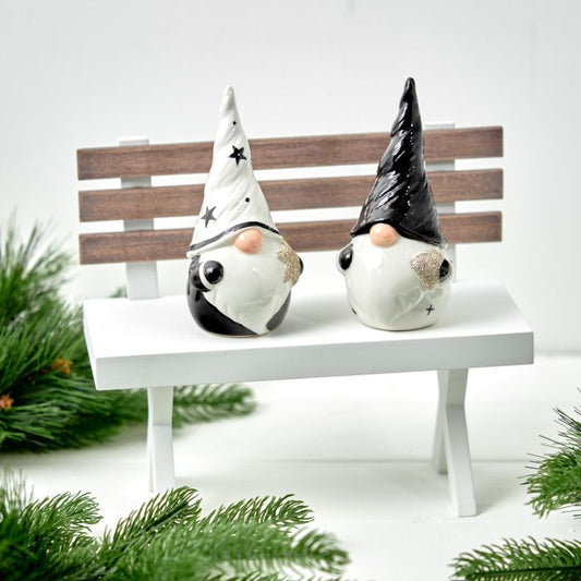 Ceramic Gonk Ornament - Black & White