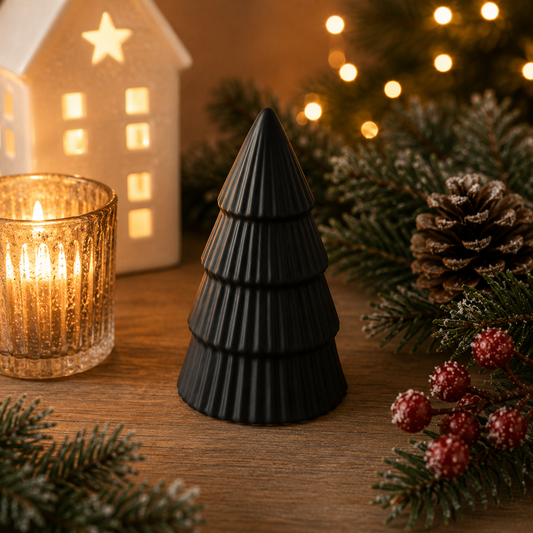 Matt Black Tree Ornament Medium