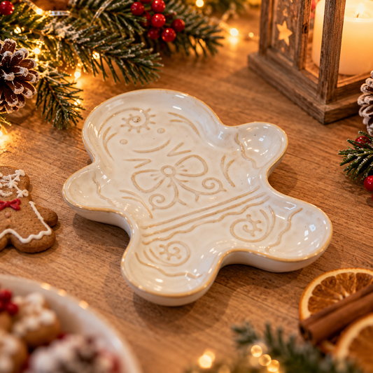 Gingerbread Man Ceramic Serving Plate