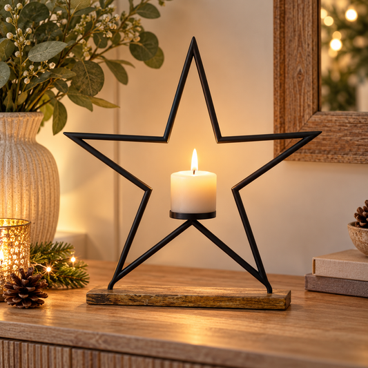 Black Star Candle Holder - X Large