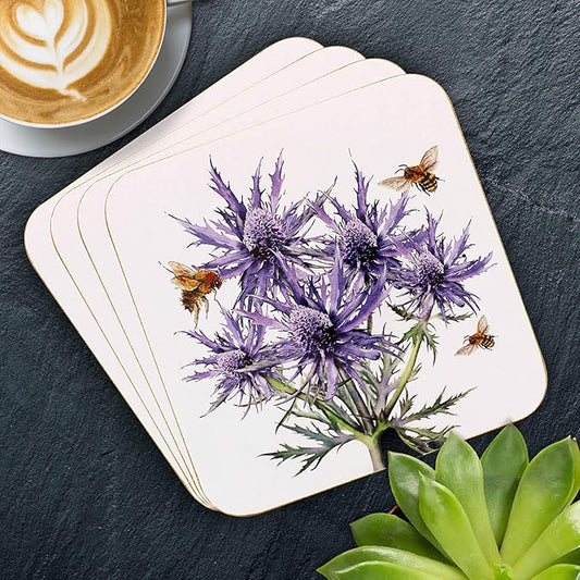 Bee-Tanical Thistle Coaster (Set of 4)