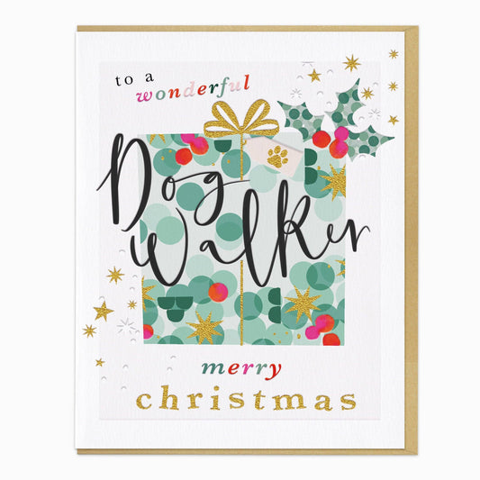 Wonderful Dog Walker Christmas Card