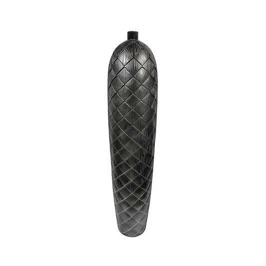 Tall Gunmetal Grey Polyresin Floor Vase, Large