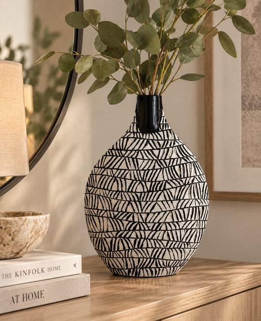 Patterned Teardrop Vase - Medium