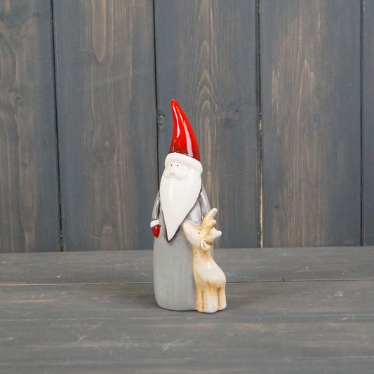 Small Ceramic Santa & Reindeer