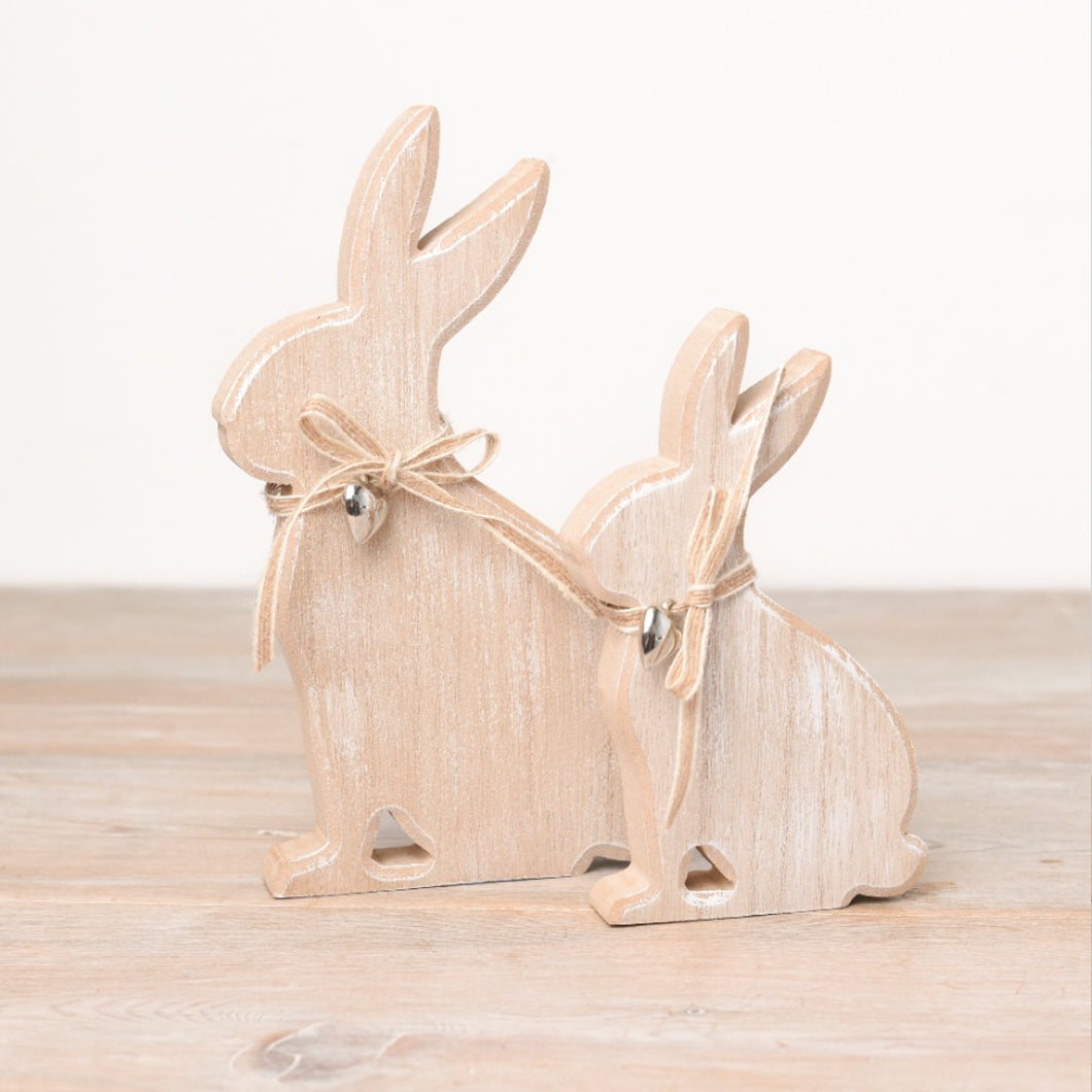 Wooden Bunny with Heart Charm 20cm