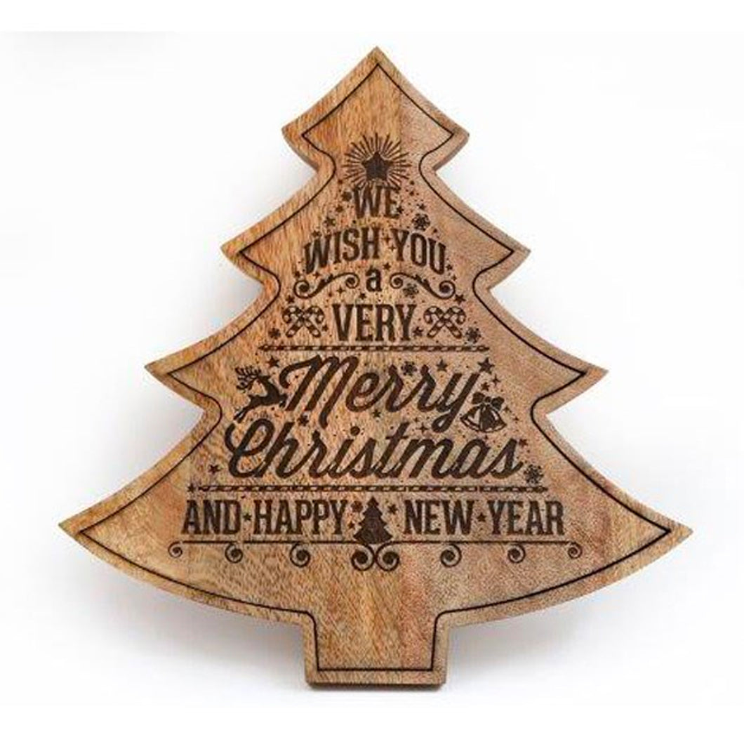 Wooden Christmas Tree Wall Plaque
