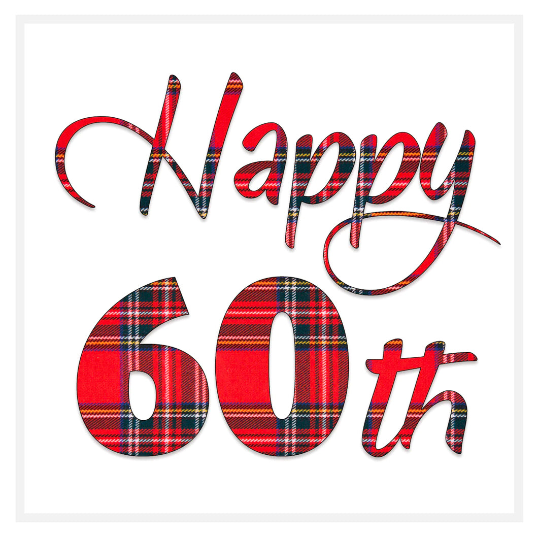 Happy 60th Birthday Red Tartan Card