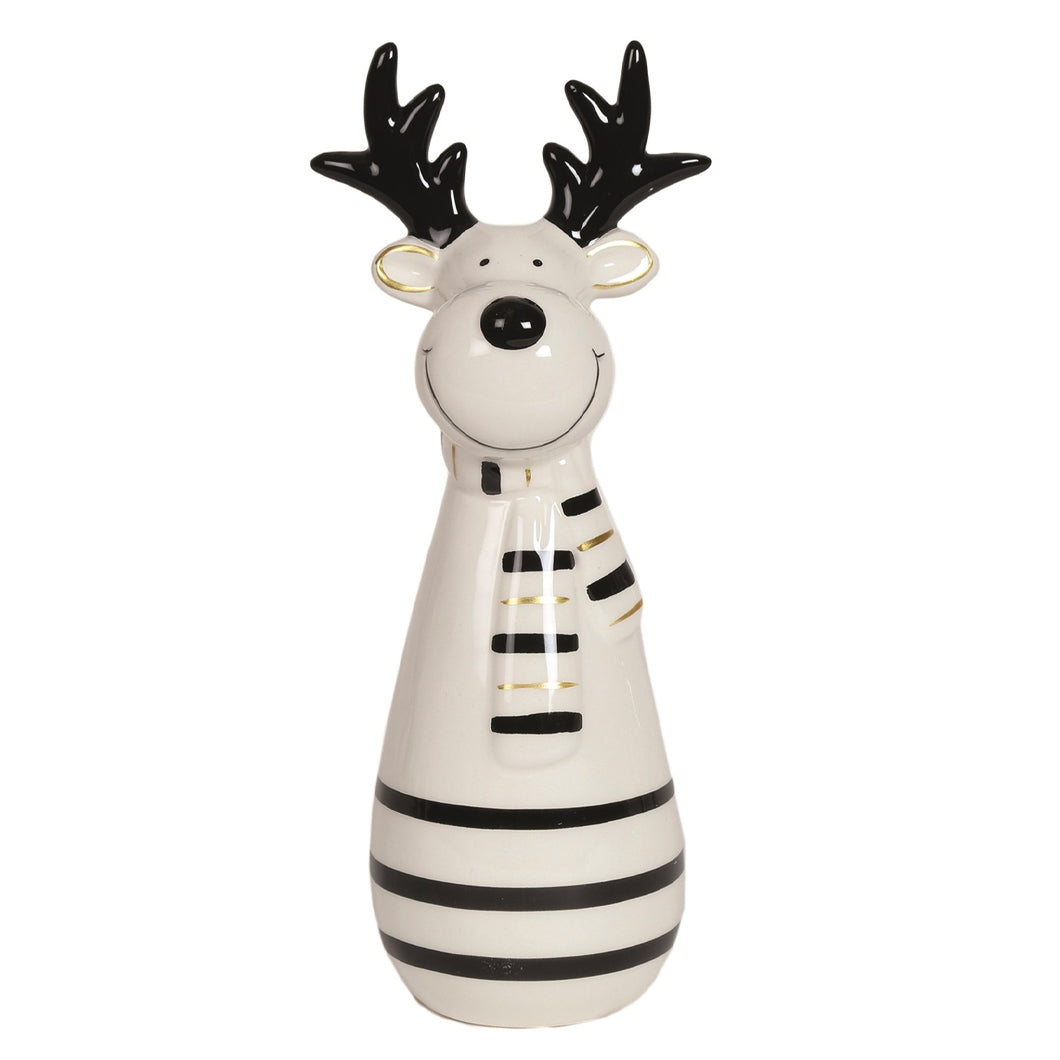 Black & White Reindeer Ornament (Large)