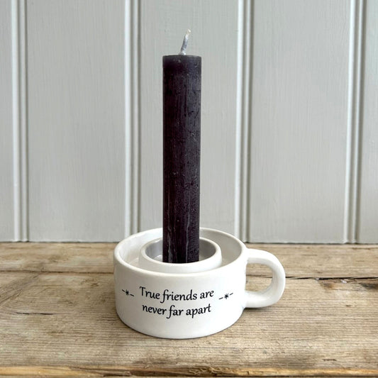 Ceramic Dual Purpose Tealight & Dinner Candle Holder - Friends