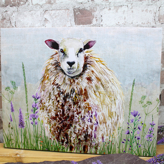 Sheep in Lavender Fields Canvas