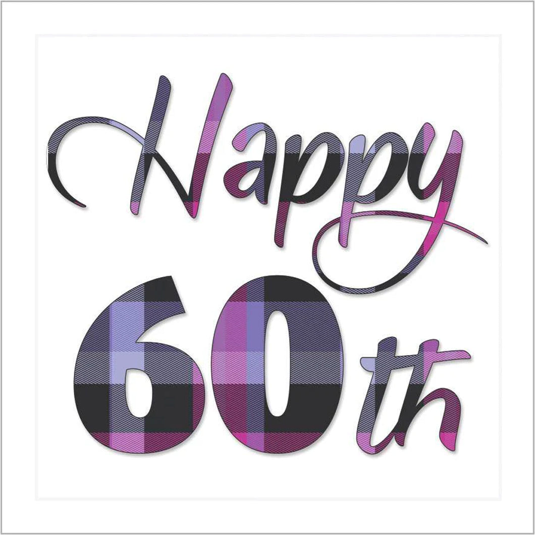 Happy 60th Birthday Heather Tartan Card
