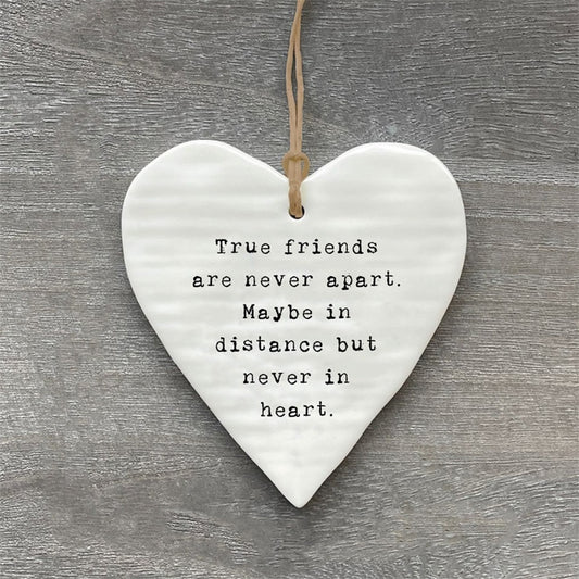 True Friends Hanging Ceramic Heart