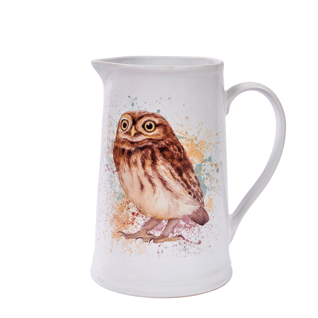 White Ceramic Owl Jug