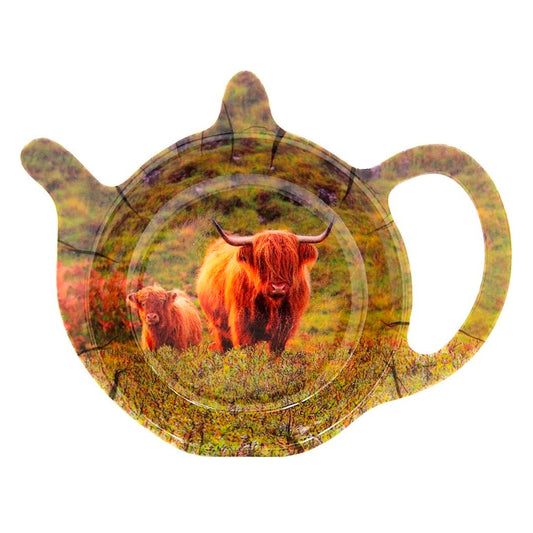 Highland Cow & Calf Teabag Tidy