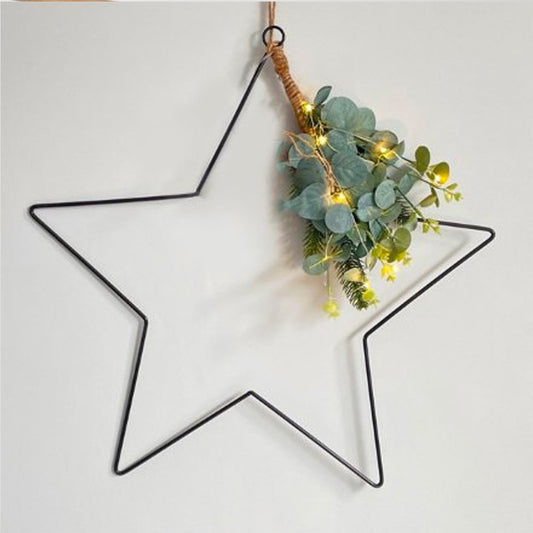 Large Foliage Black Wire Star (Click & Collect Only)