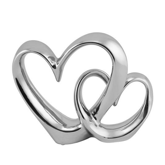 Silver Double Heart Ornament