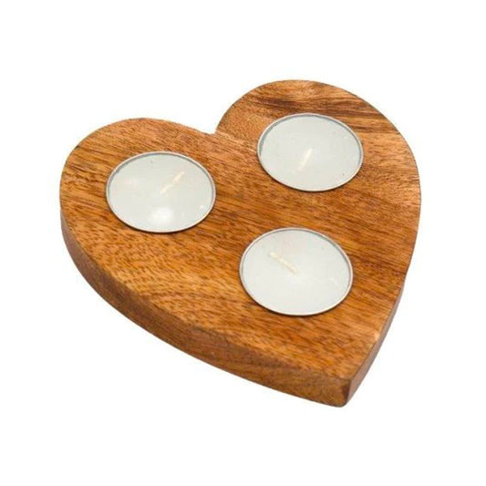 Wooden Heart Tealight Holder