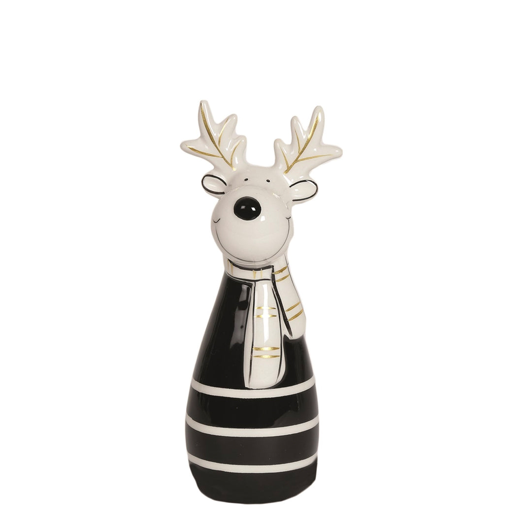 Black & White Reindeer Ornament (Medium)