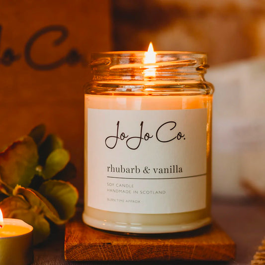 JoJo Co. Rhubarb & Vanilla Luxury Candle