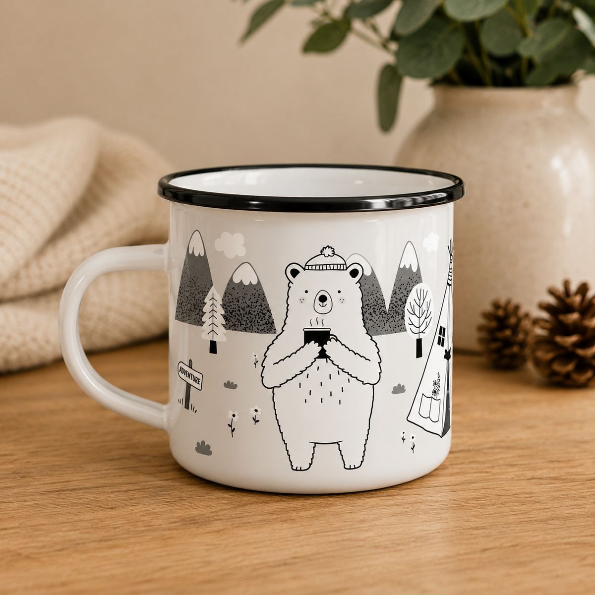 Bear Adventure Enamel Mug