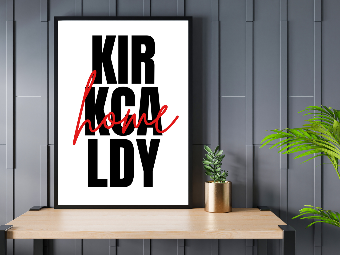 Kirkcaldy Home Black & Red Print