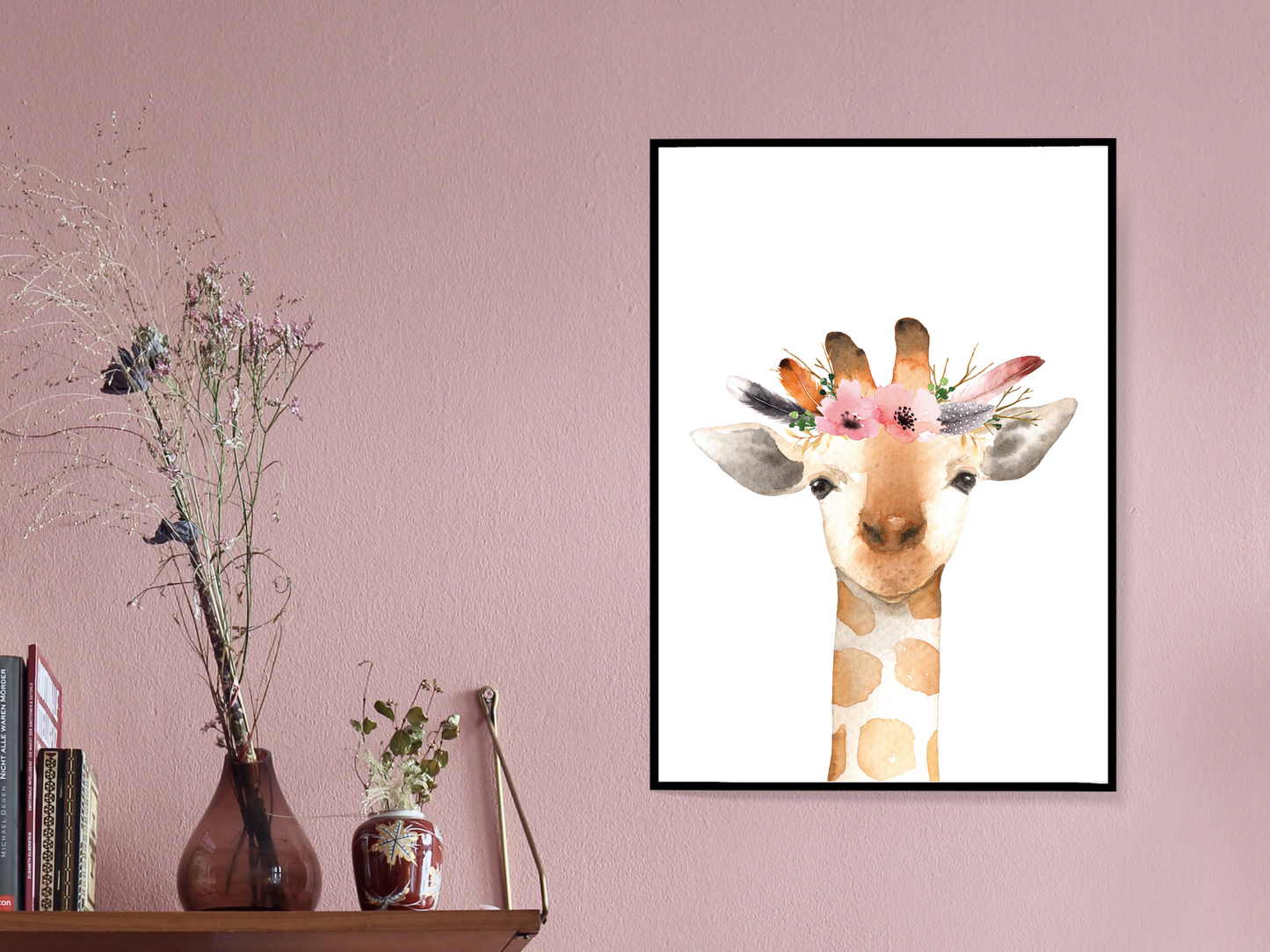 Floral Woodland Giraffe