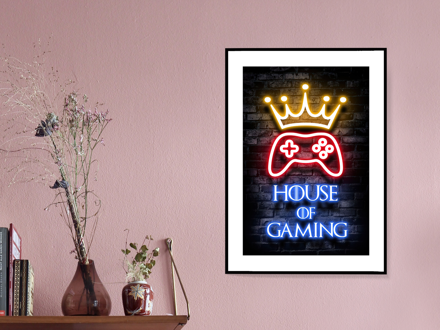 House Of Gaming | Neon Gaming Art