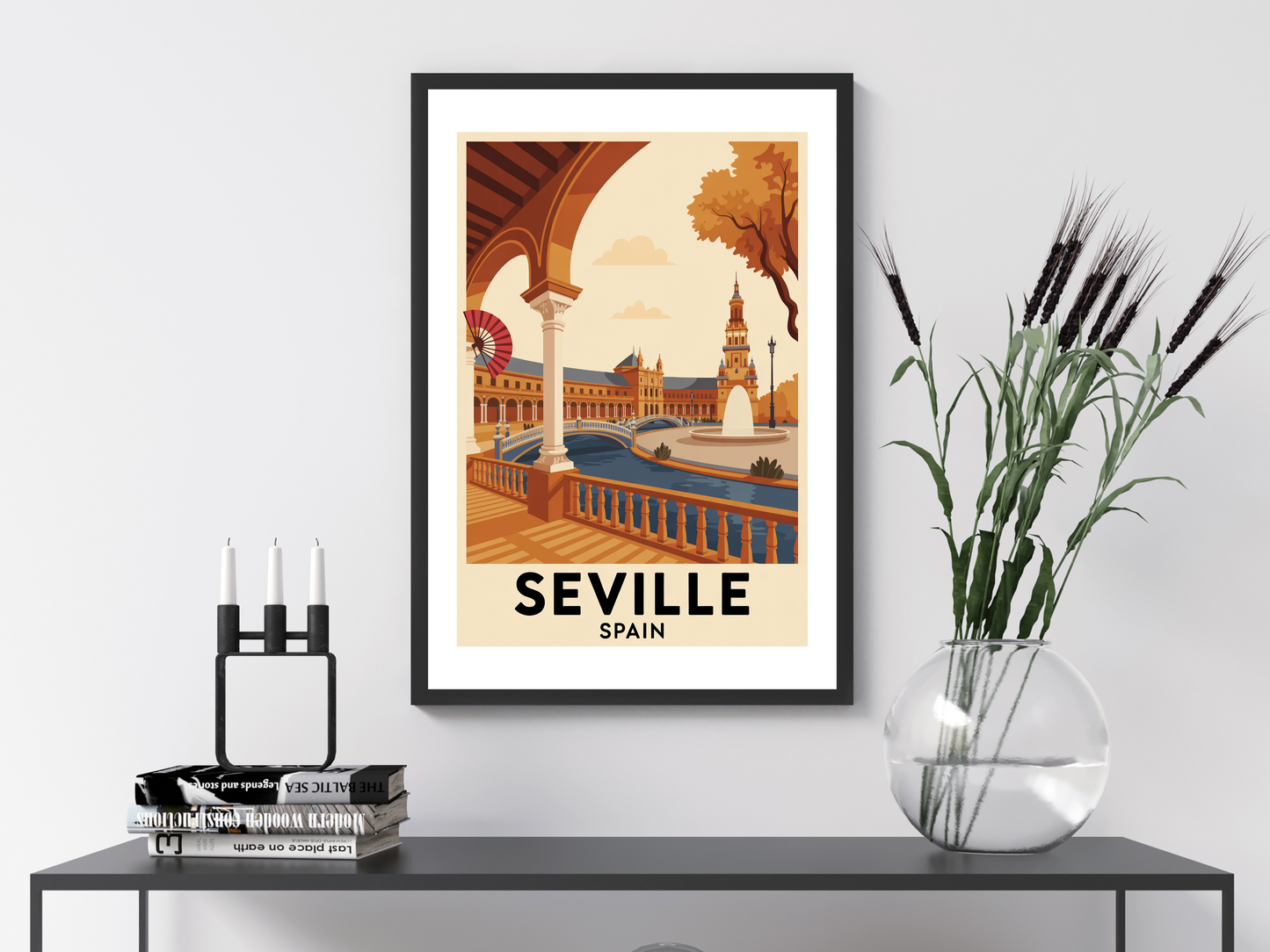 Seville Spain Travel Poster | Vintage Wall Print
