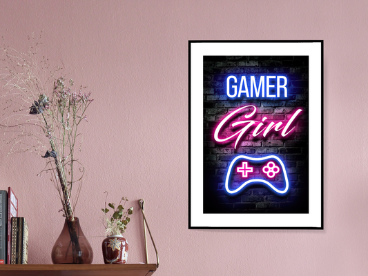 Gamer Girl | Neon Gaming Art