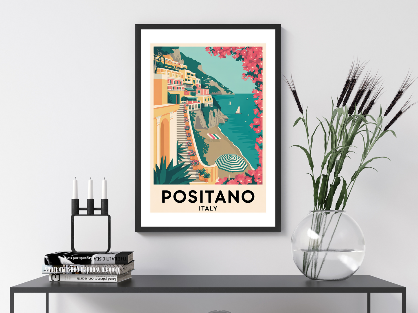Positano Travel Poster | Vintage Wall Print