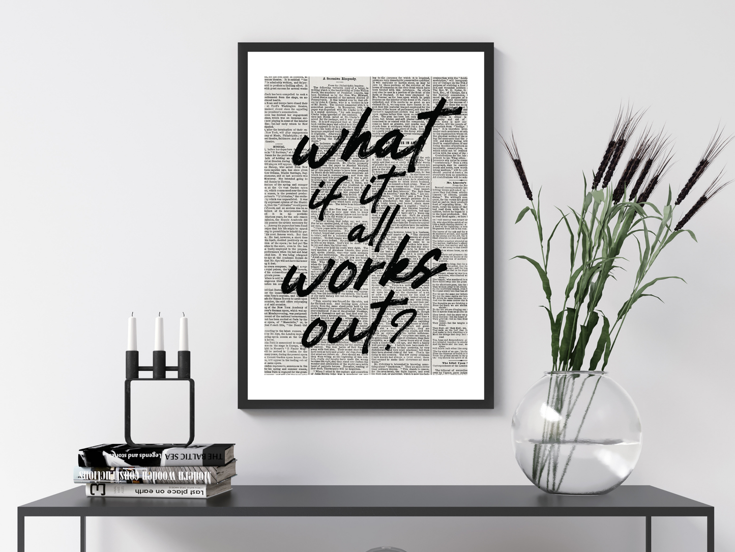 What If It All Works Out? Newspaper Poster Print | Funny Motivational Wall Art