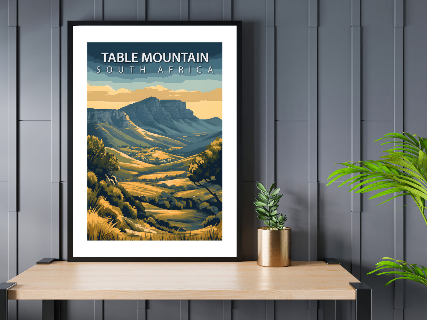 Table Mountain Travel Poster | Vintage Wall Print