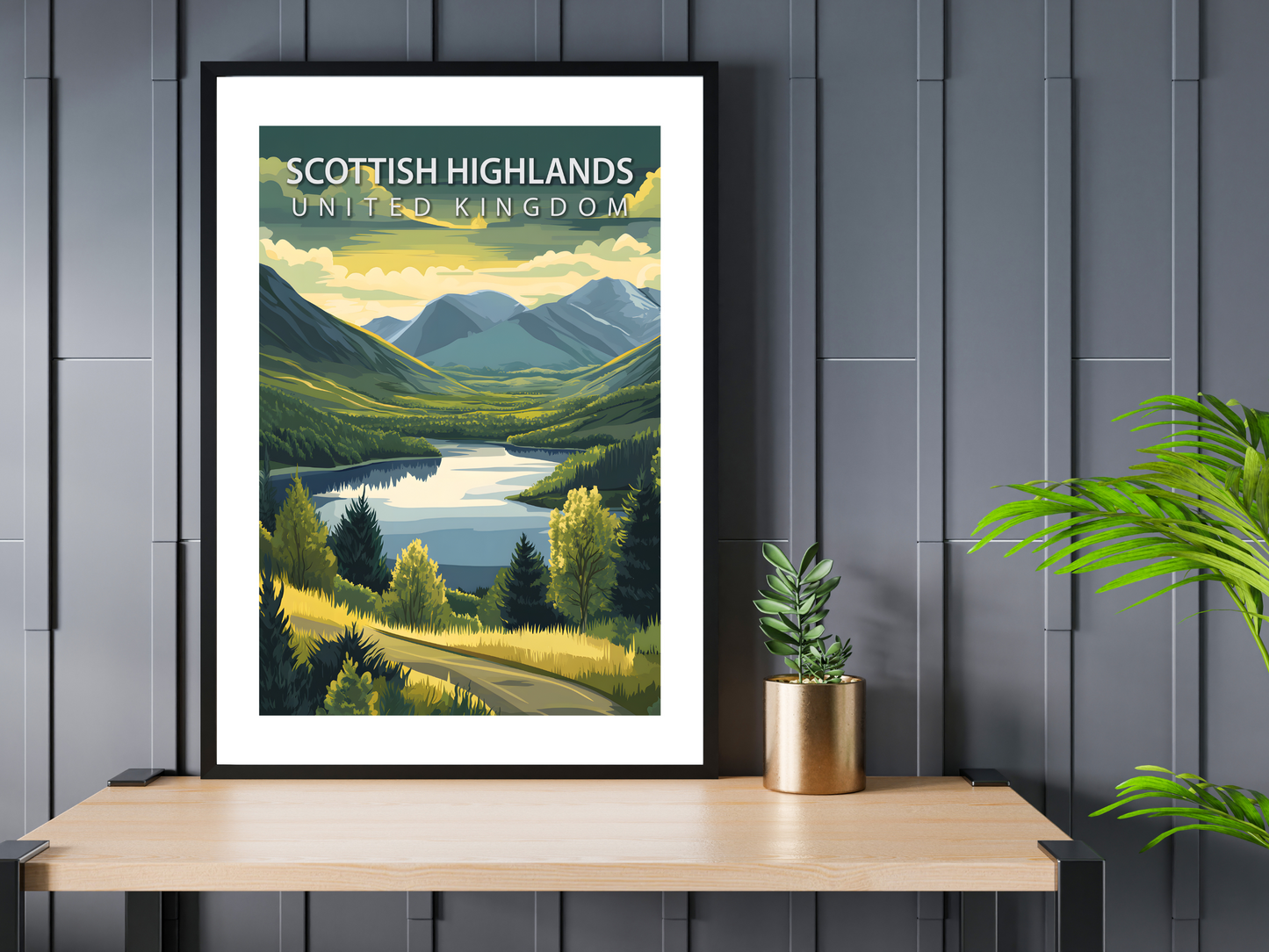 Scottish Highlands Travel Poster | Vintage Wall Print
